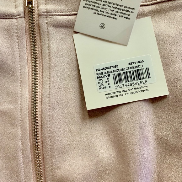 Faux Suede Blush Mini Skirt - Picture 6 of 6